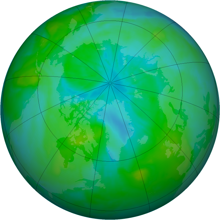 Arctic ozone map for 06 August 2012